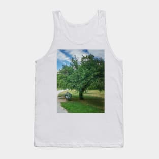 Park Green Tree Grass Sky Relax Bench Tank Top